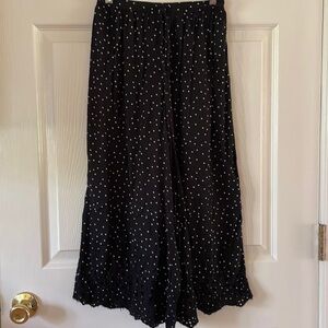 American Eagle polka dot pants with eyelet embroidered hem